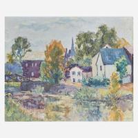 John Wells James (American, 1873-1951) Village Scene