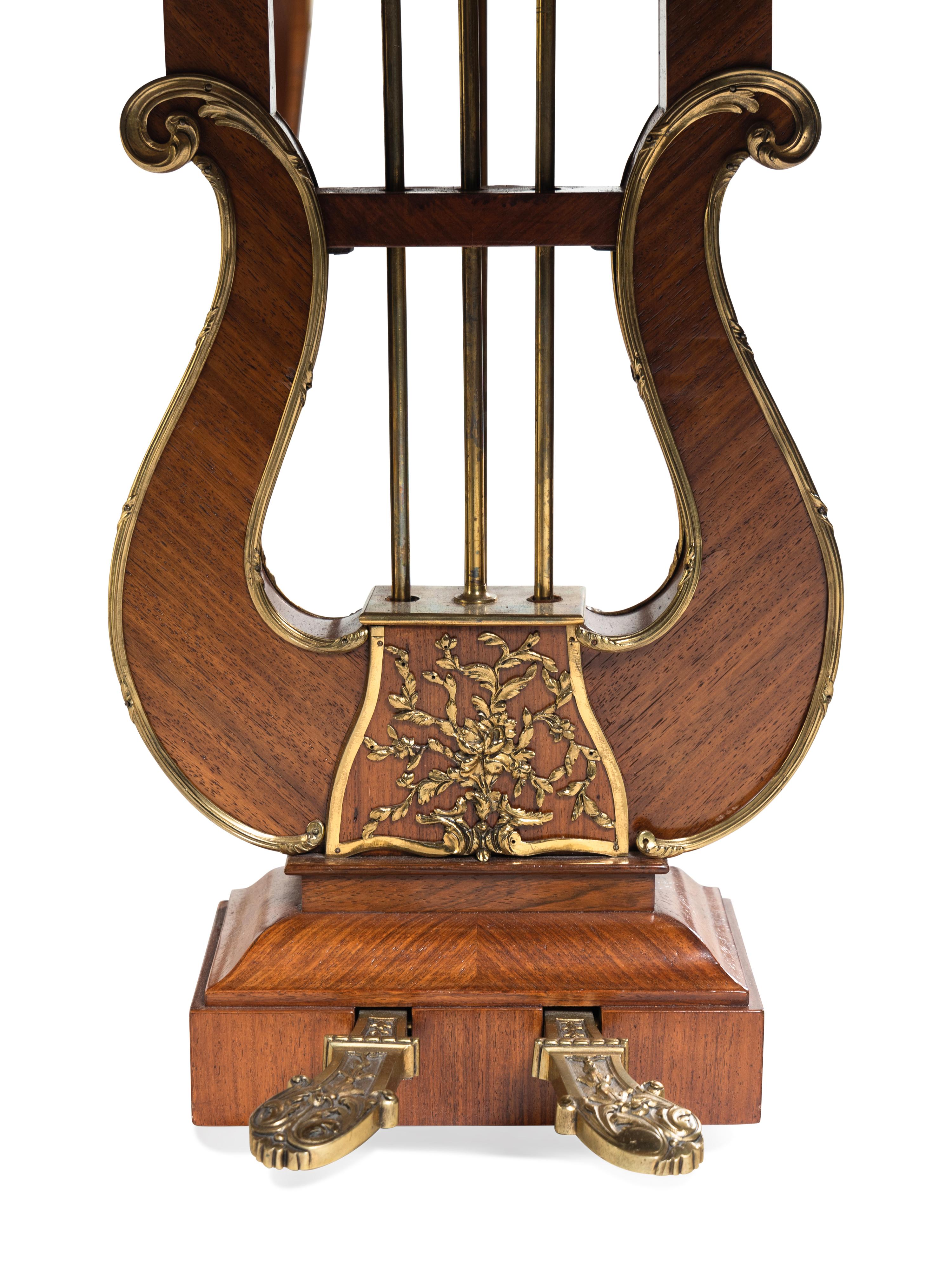 A Louis XV Style Gilt Bronze Mounted Kingwood, Bois Satiné, Mahogany and Marquetry Piano à Queue
