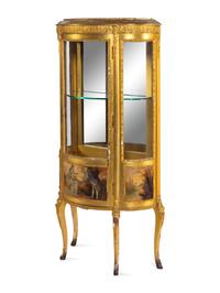 A Louis XV Style Giltwood and Vernis Martin Vitrine