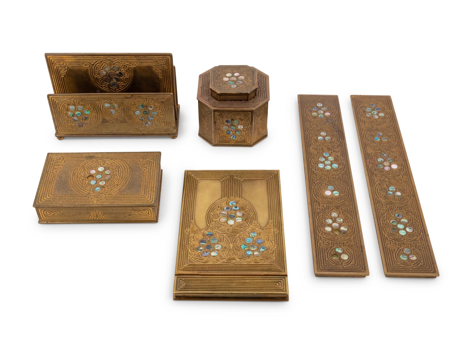 Abalone Six-Piece Desk Set