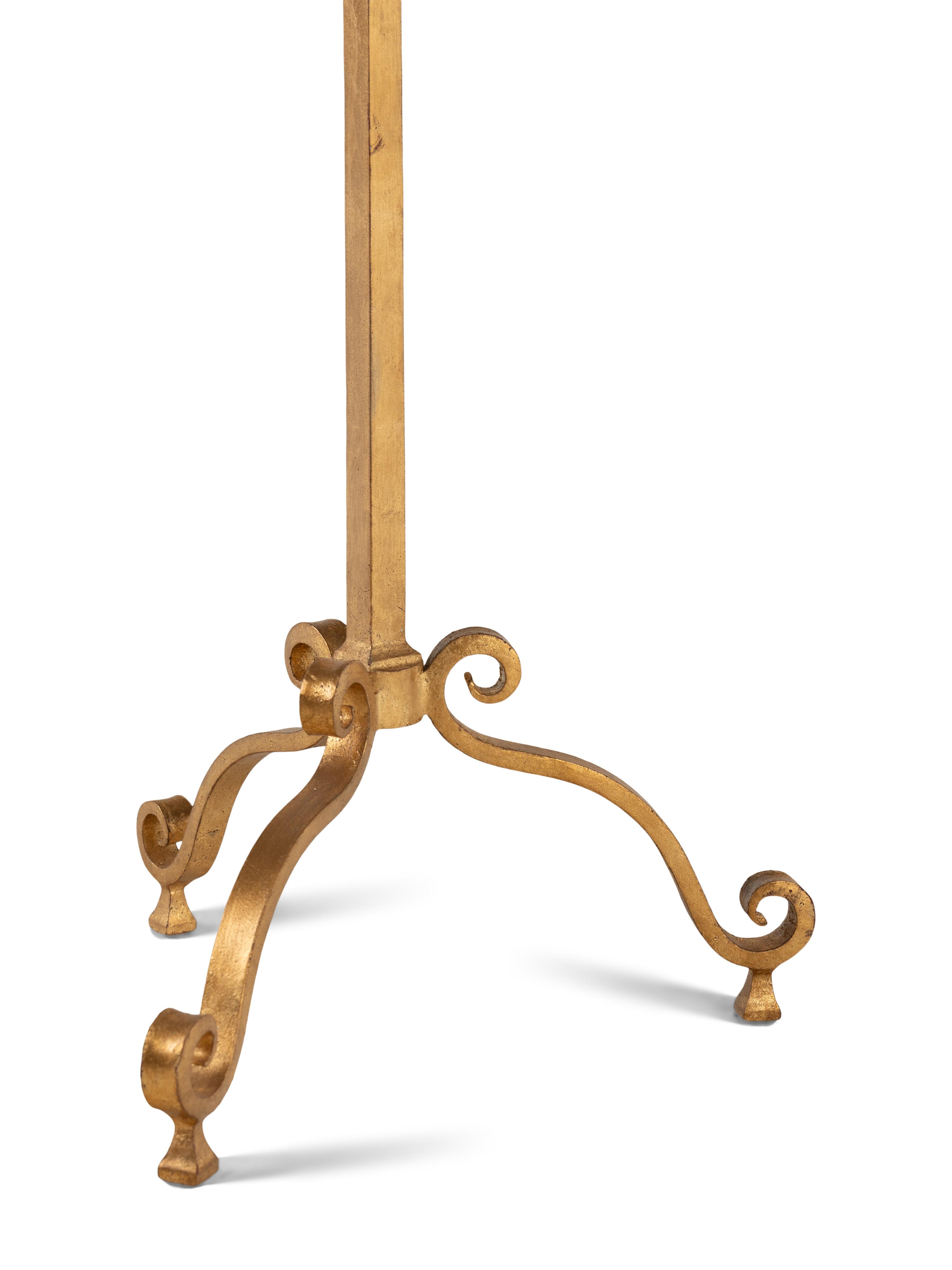 A Pair of Ebanista Gilt Metal Floor Lamps