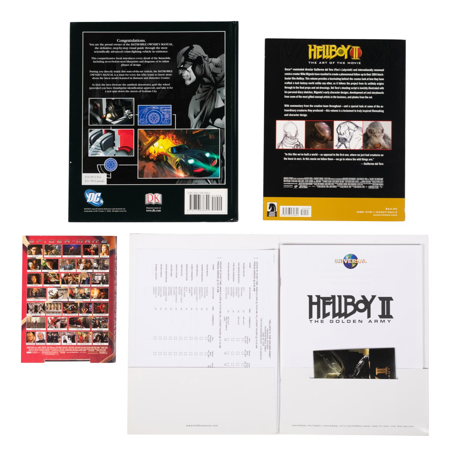 (Film Memorabilia) A group of 11 pieces of memorabilia from superhero movies, comprising: comprising: