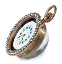 A French Jeweled Paperweight Clock