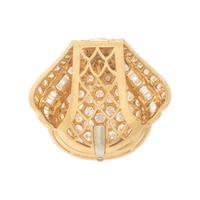 Diamond and Yellow Gold Shell Slide Pendant
