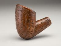 [CIVIL WAR]. Folk art carved pipe identified to the 3rd Pennsylvania Cavalry, referencing Colonel W.W. Averell and battles fought in 1862.