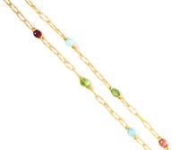 An 18 Karat Yellow Gold, Blue Topaz, Peridot, Pink Tourmaline and Amethyst Necklace, Marco Bicego, 36.70 dwts.