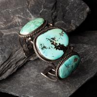 Navajo Silver and Turquoise Cuff Bracelet