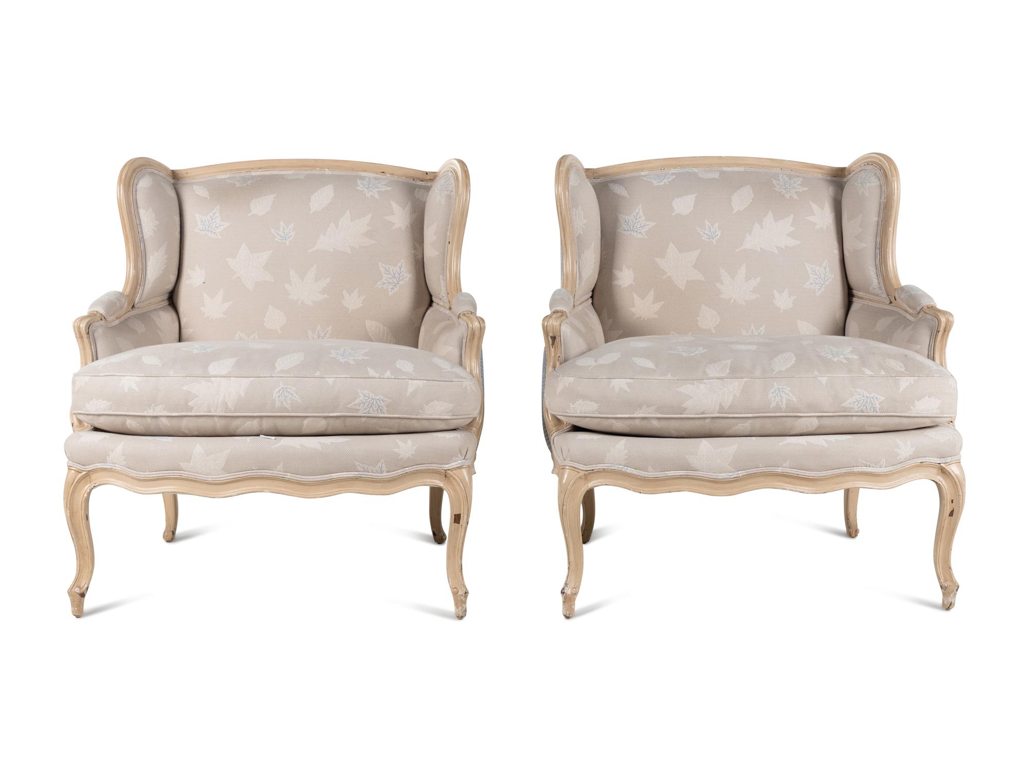 A Pair of Louis XV Painted Bergères