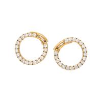 YELLOW GOLD AND DIAMOND HOOP EARRINGS