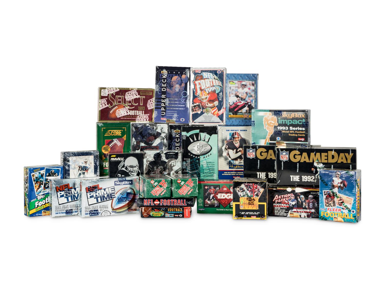 A Large Group of 1990s Unopened Football Card Boxes