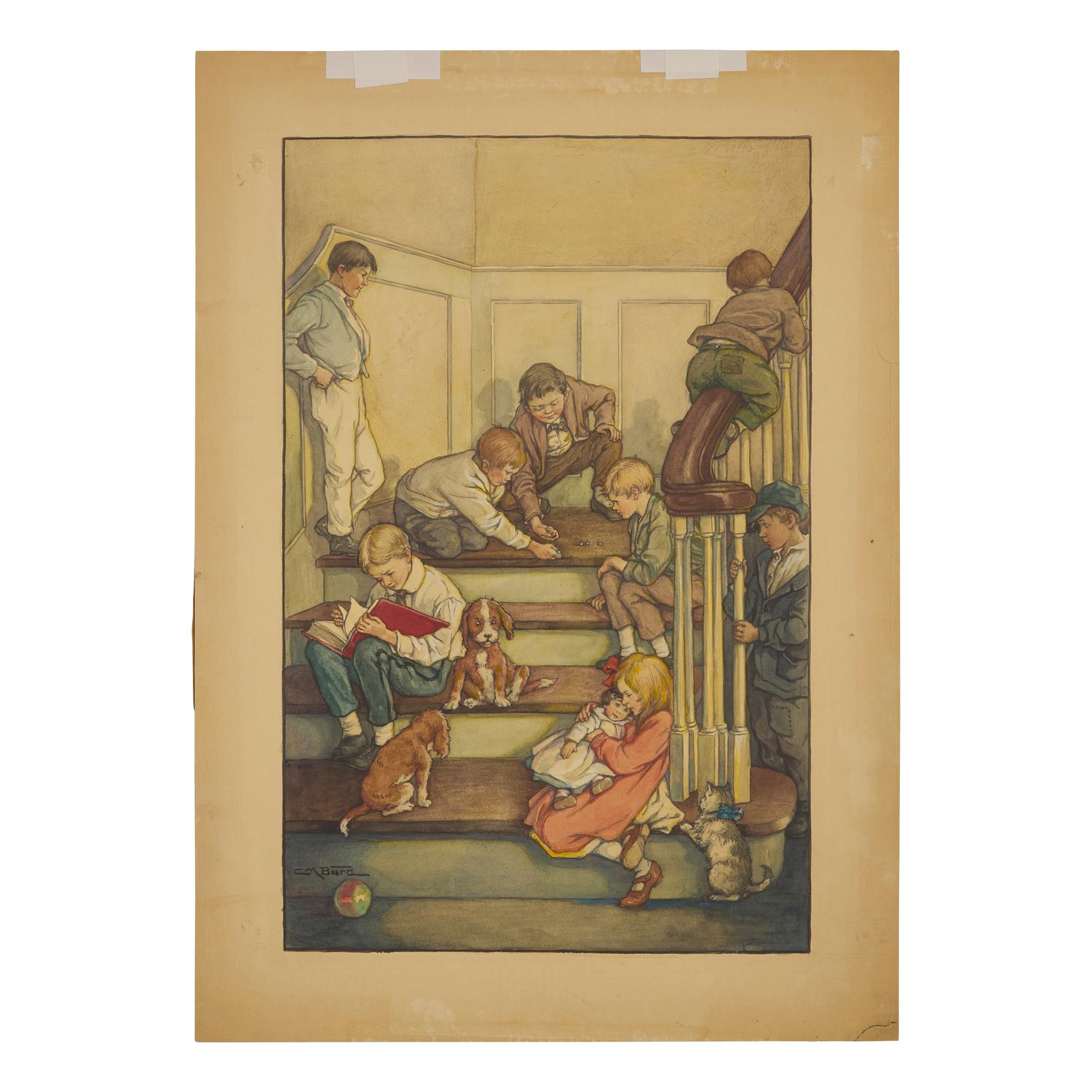Little Men, Boys on the Stairs (Cover Image), 1928