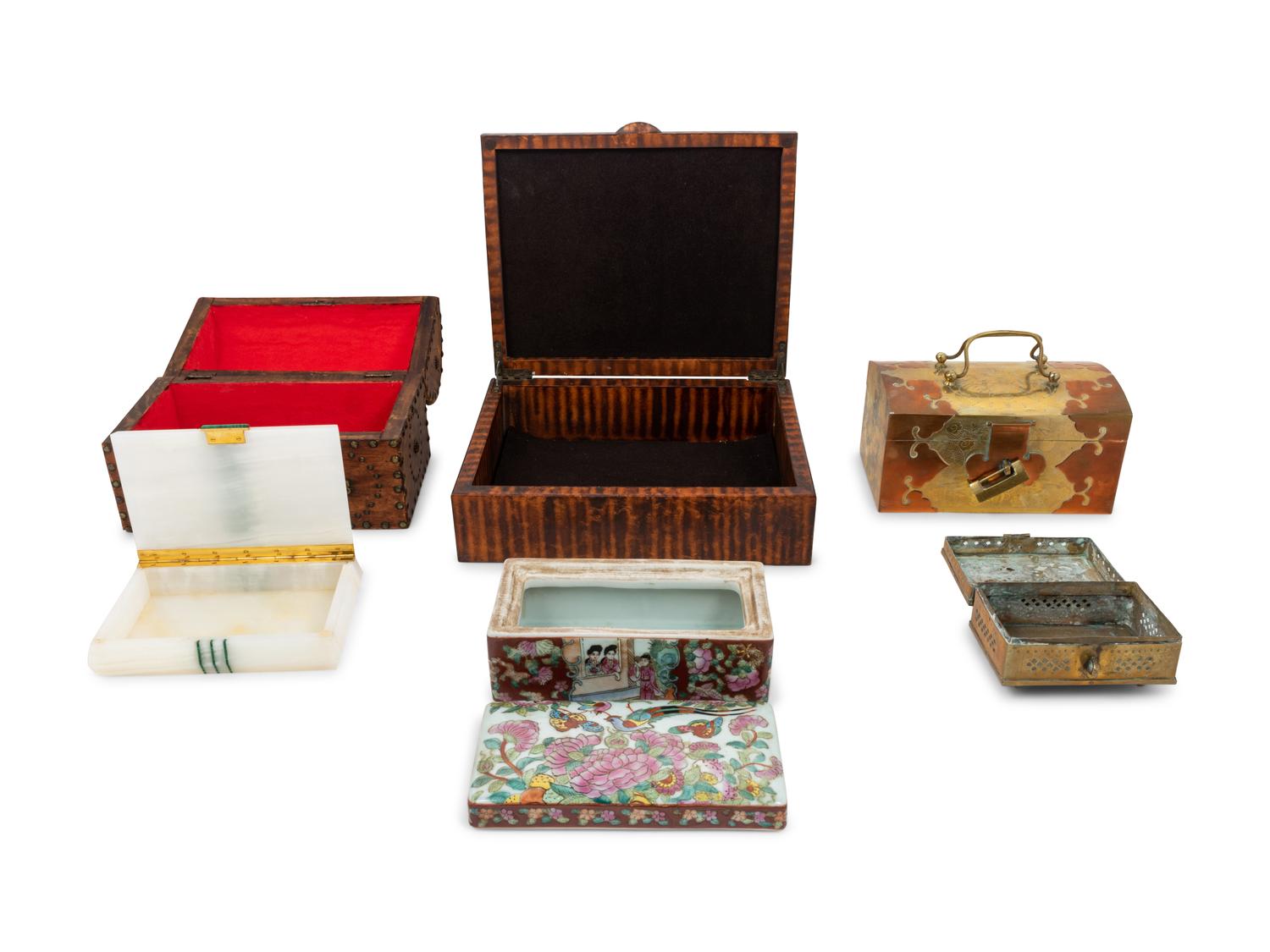 Six Decorative Table Boxes