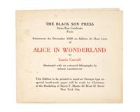 [Carroll, Lewis] [Black Sun Press, The] Laurencin, Marie. Illustrator's Hand-Finished Mock-Ups for "Alice in Wonderland"