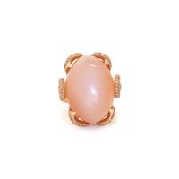 ROSE GOLD, ORANGE MOONSTONE AND DIAMOND RING