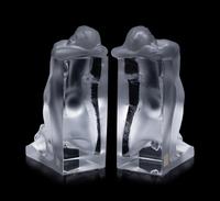 A Set of Lalique Reverie Bookends