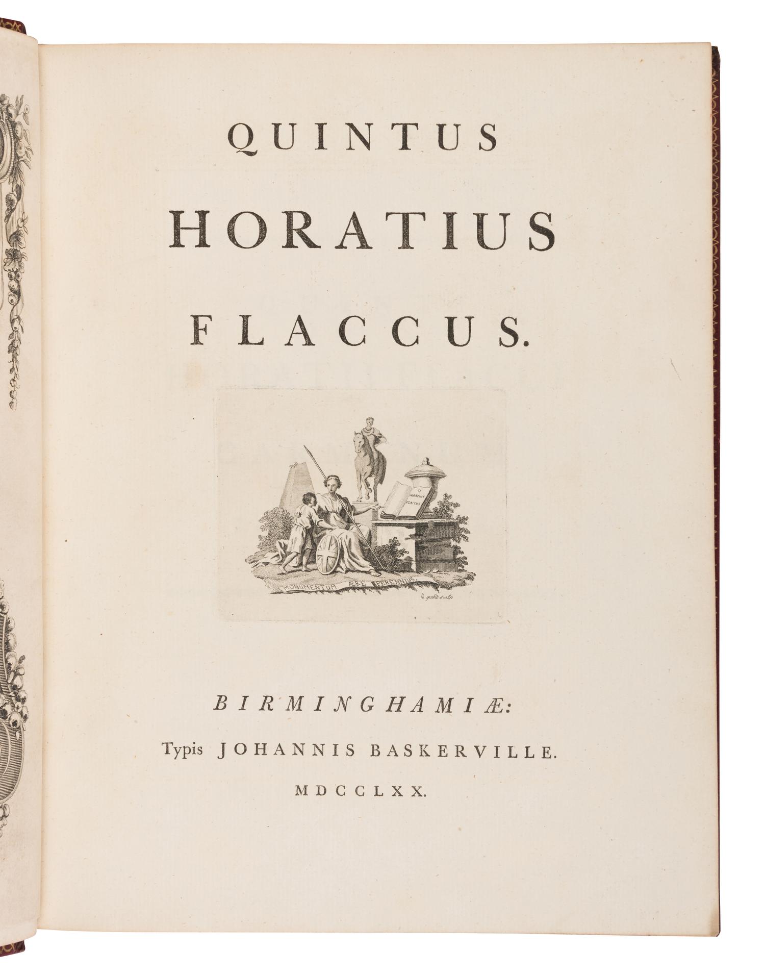 [BASKERVILLE PRESS]. A complete bound set of classical texts uniformly bound in fine 18th-century morocco, all published in Birmingham by Baskerville, comprising:
