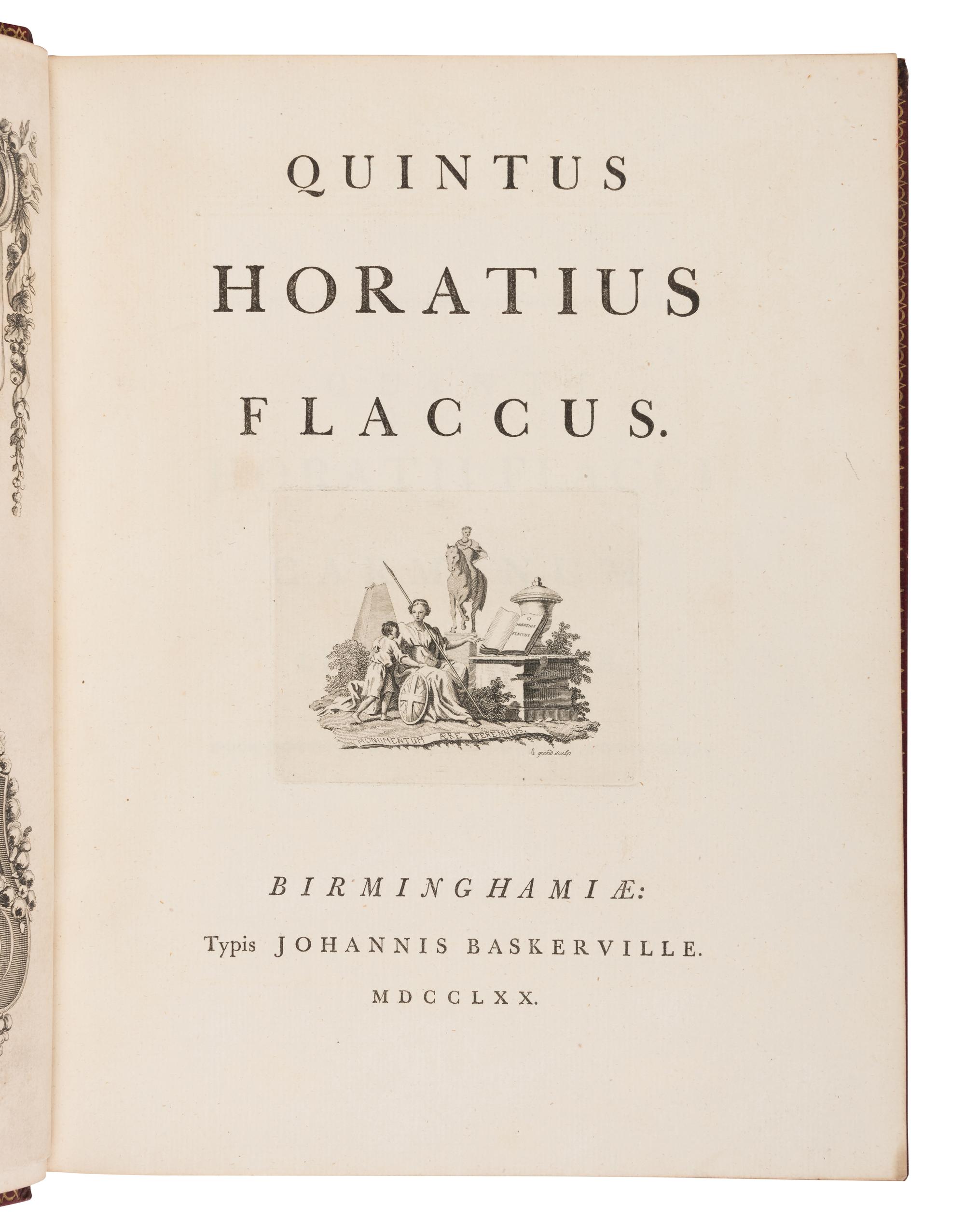 [BASKERVILLE PRESS]. A complete bound set of classical texts uniformly bound in fine 18th-century morocco, all published in Birmingham by Baskerville, comprising: