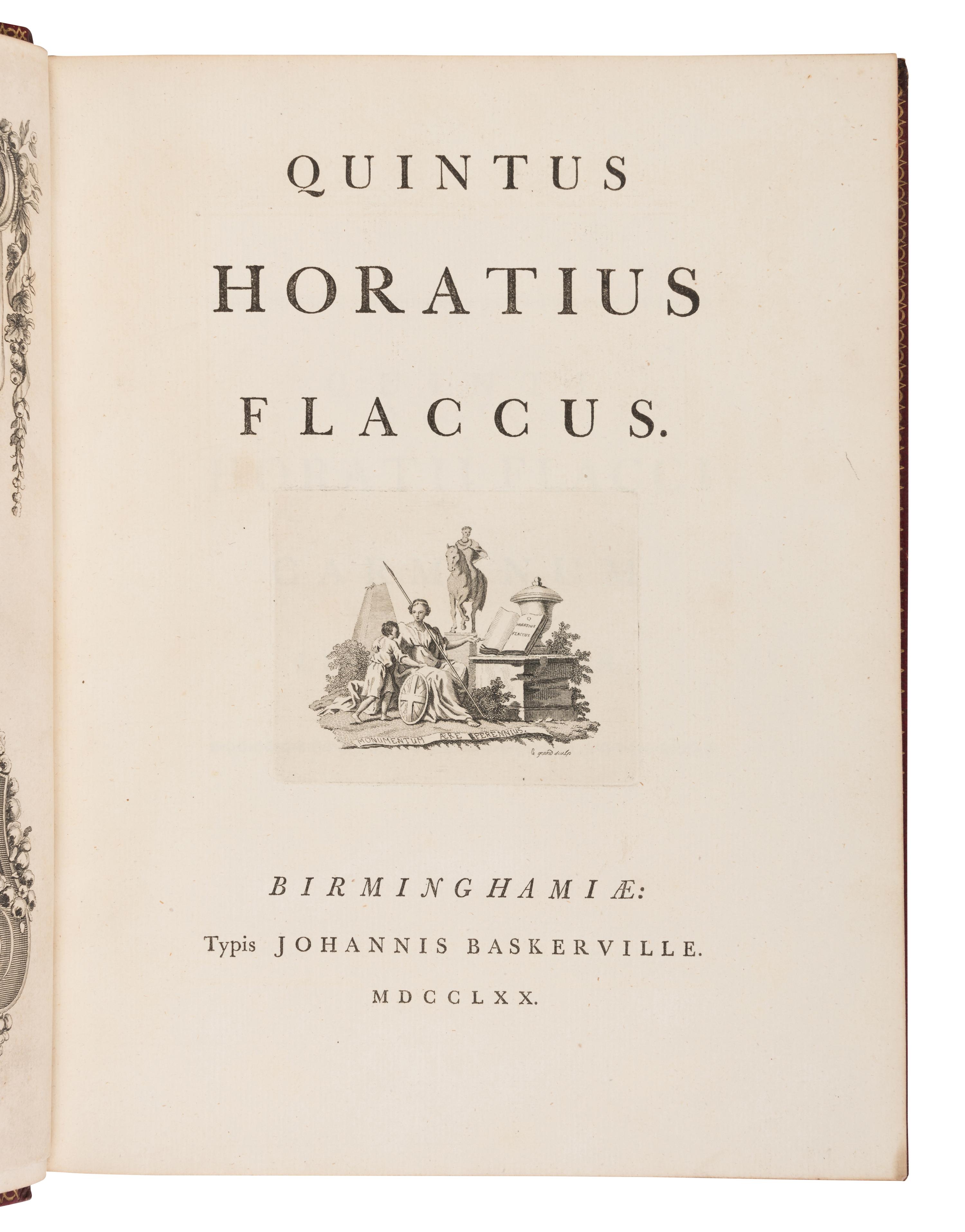 [BASKERVILLE PRESS]. A complete bound set of classical texts uniformly bound in fine 18th-century morocco, all published in Birmingham by Baskerville, comprising: