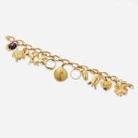 A 14K Yellow Gold Charm Bracelet