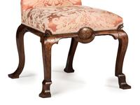 A Pair of William and Mary Style Marquetry Side Chairs
