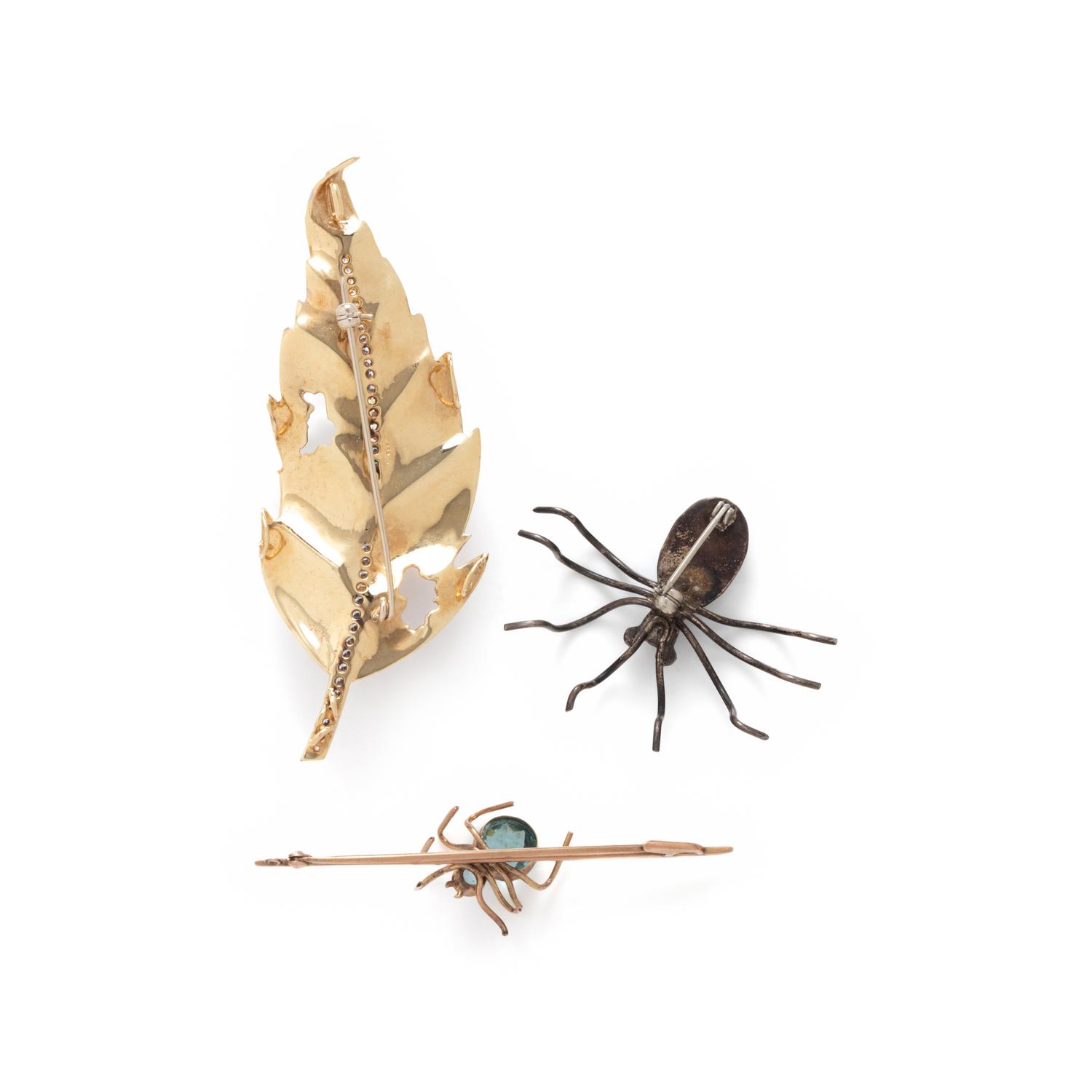 COLLECTION OF SPIDER MOTIF PINS