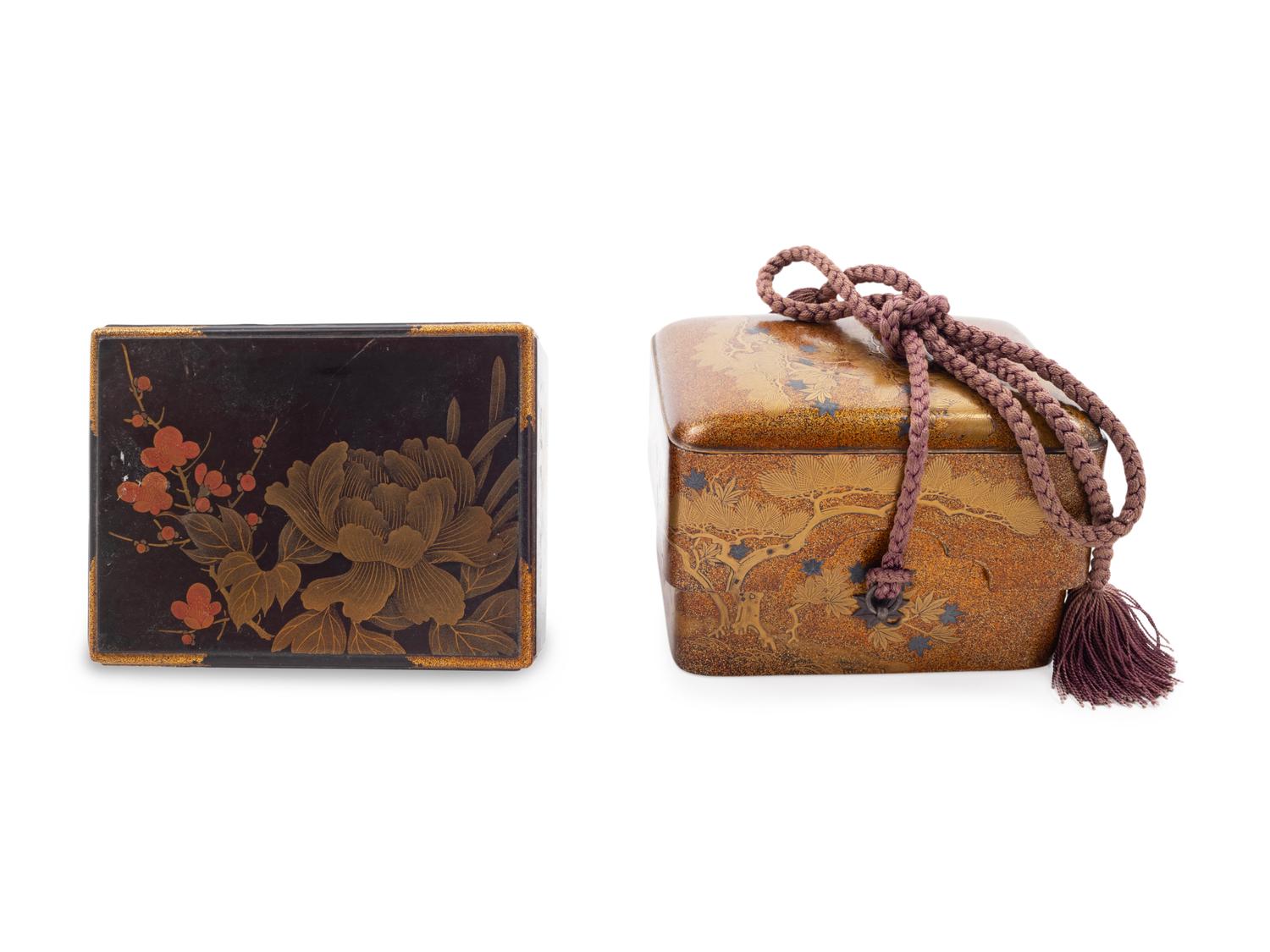 Two Japanese Gilt Lacquer Boxes