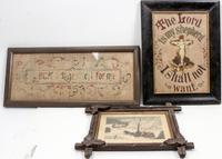 Four Victorian Needleworks Width of widest overall 25 1/2 inches. — 19TH CENTURY