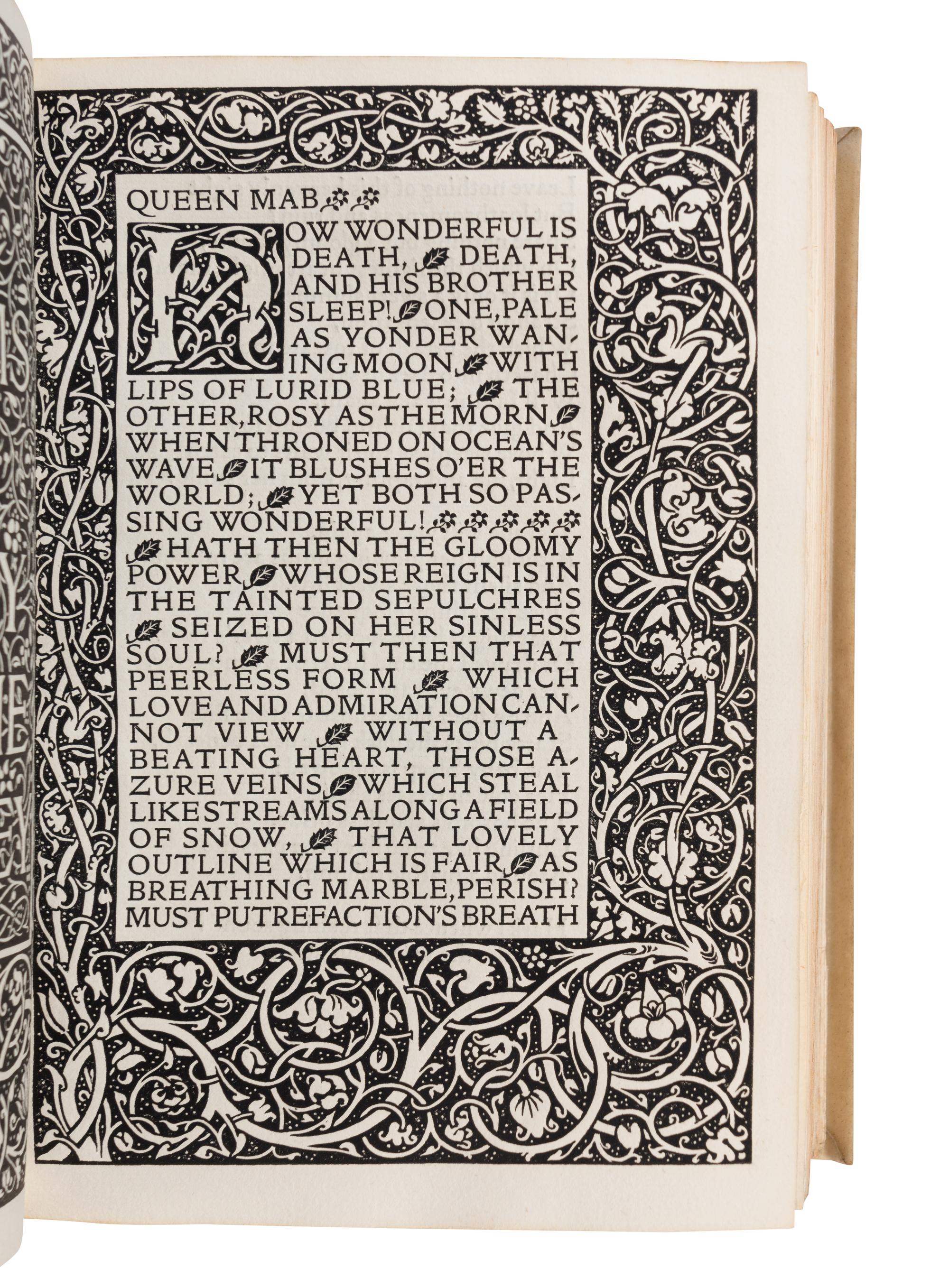 [FINE PRESS -- KELMSCOTT PRESS]. SHELLEY, Percy Bysshe (1792-1822). The Poetical Works. Hammersmith: Kelmscott Press, 1894-1895.
