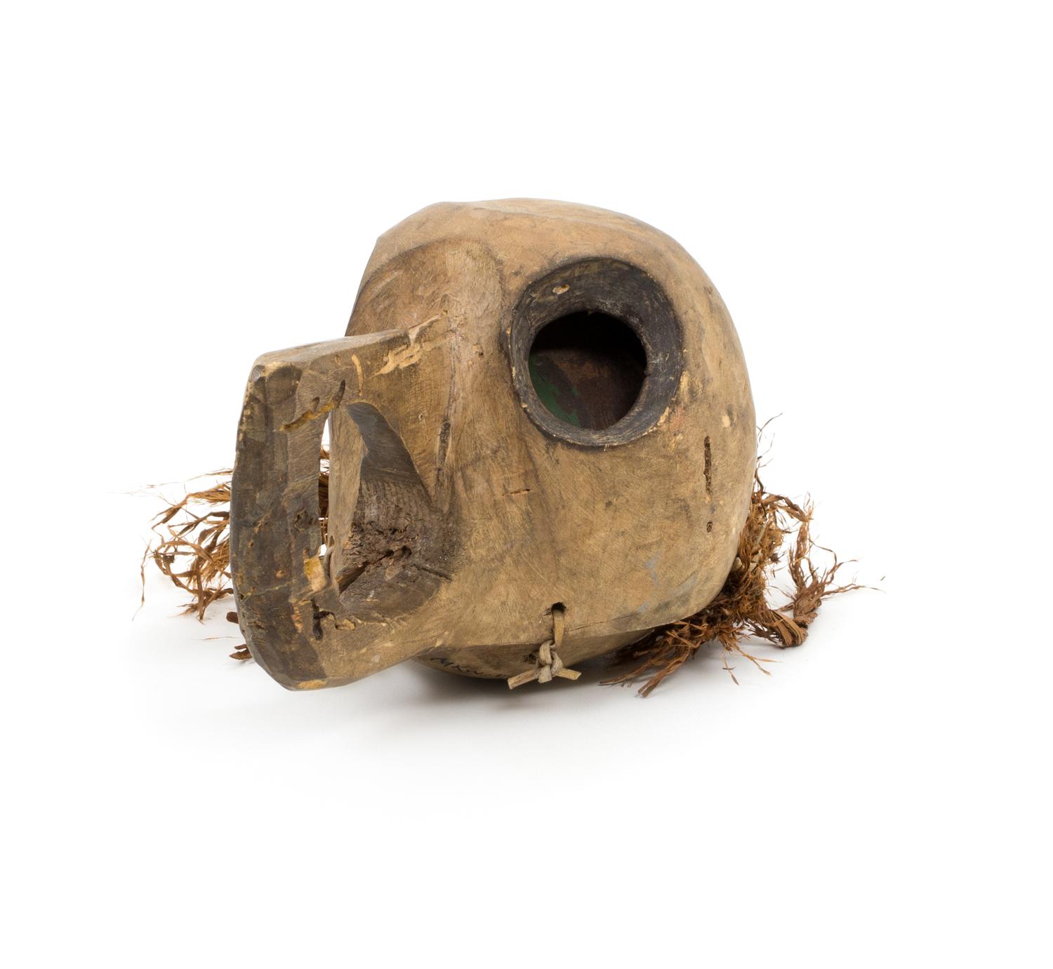 A Kwakwaka'wakw, Quatsino Band Raven's Head Rattle Length 6 x height 4 inches.