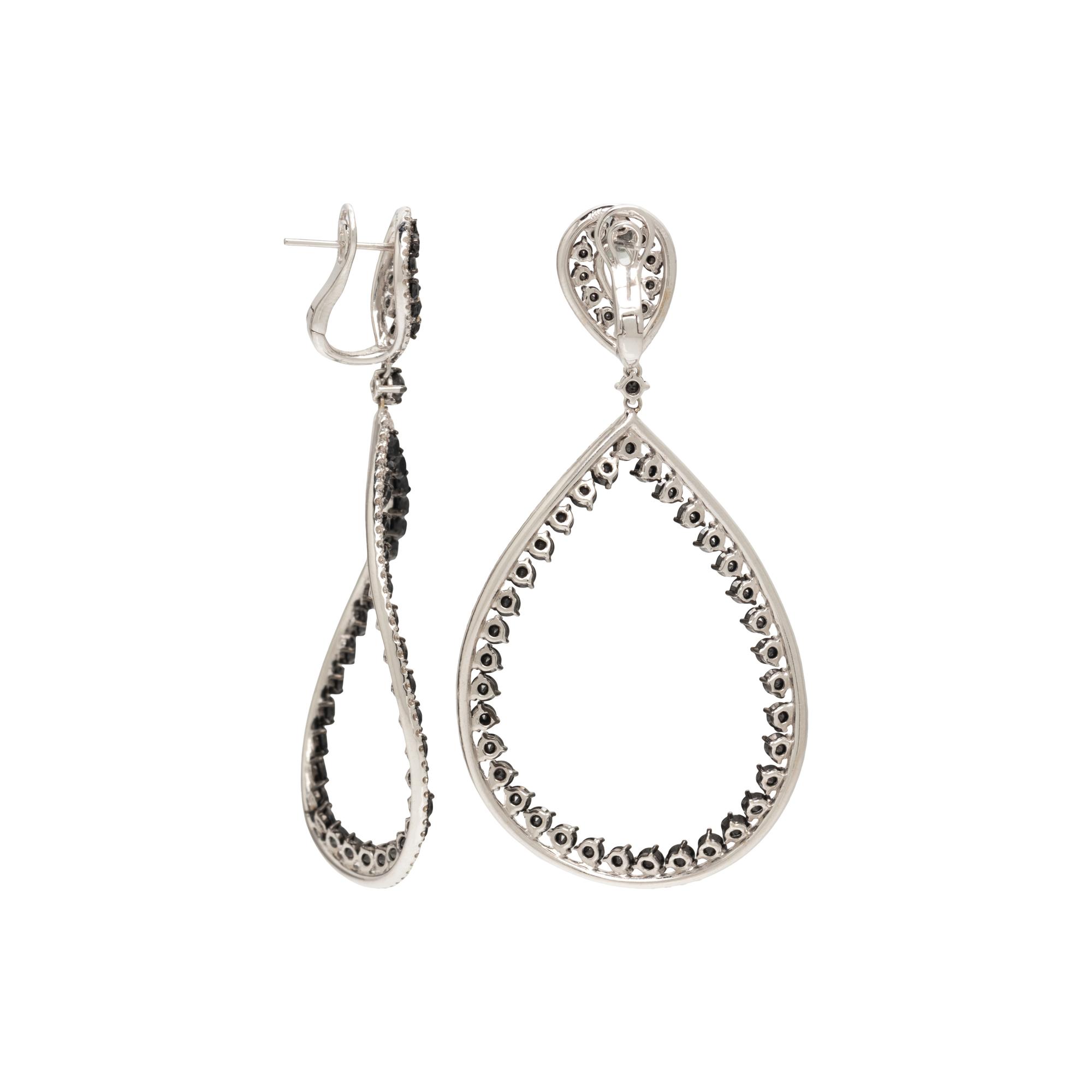 BLACK DIAMOND AND DIAMOND EARRINGS