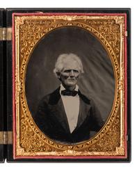 [EARLY PHOTOGRAPHY]. 3 half plate figural Union cases, one containing tintype of a wedding couple.