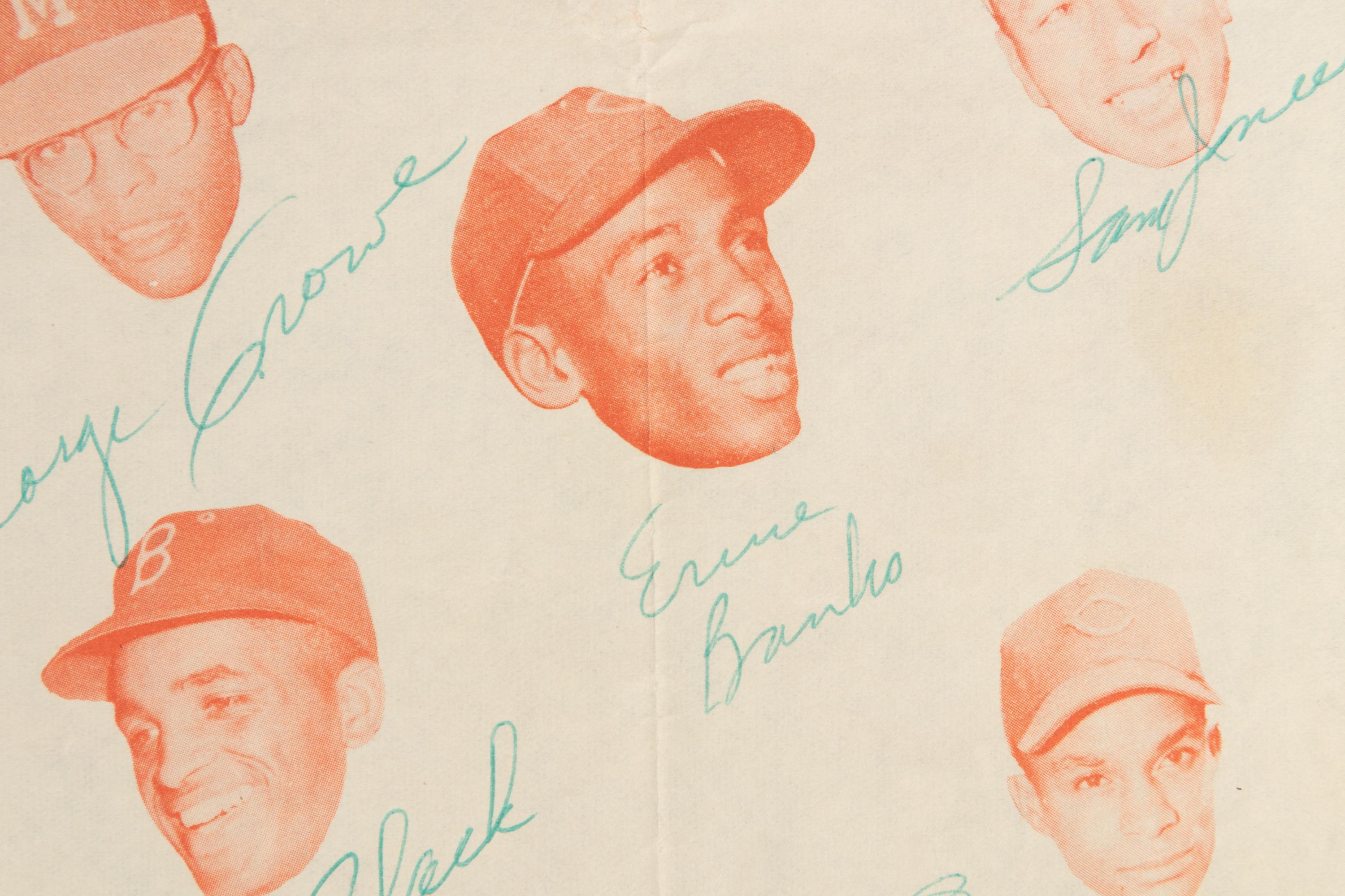 An Important 1955 Negro Baseball All Stars Barnstorming Tour Signed Program (Including Mays, Aaron, Banks and Doby)