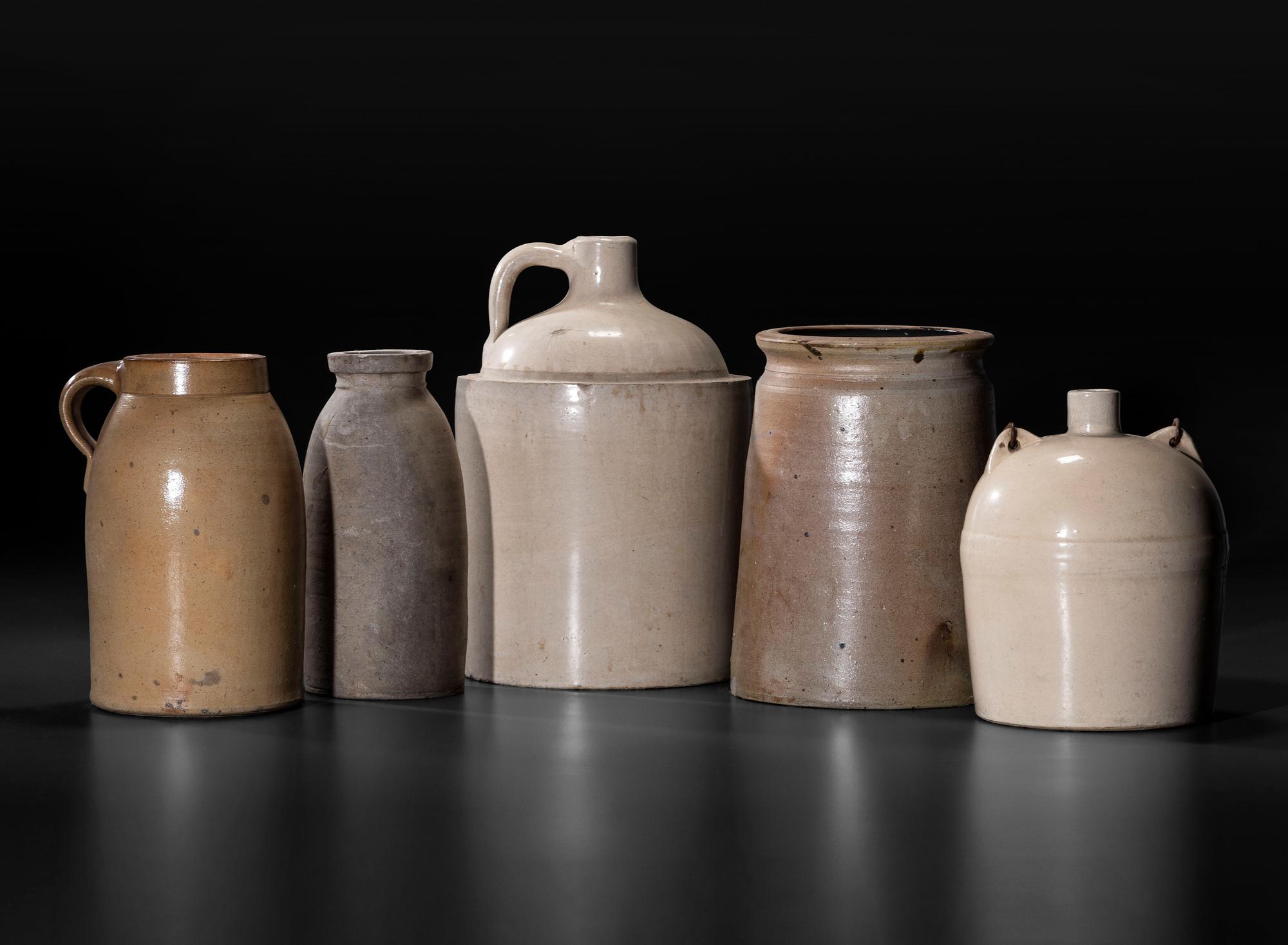 Sixteen Stoneware Vessels