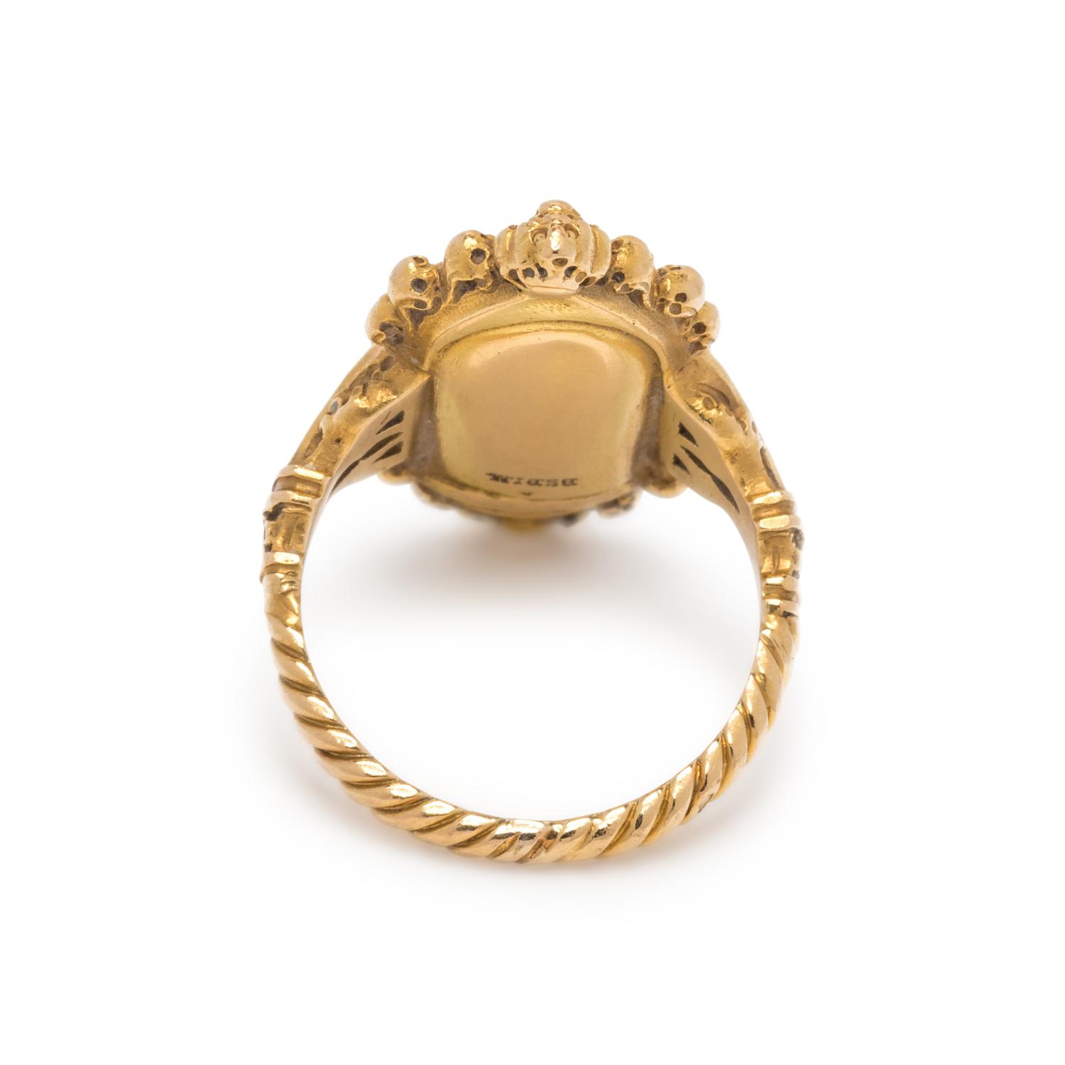 JULES & LOUIS WIESE, GOTHIC REVIVAL, YELLOW GOLD RING