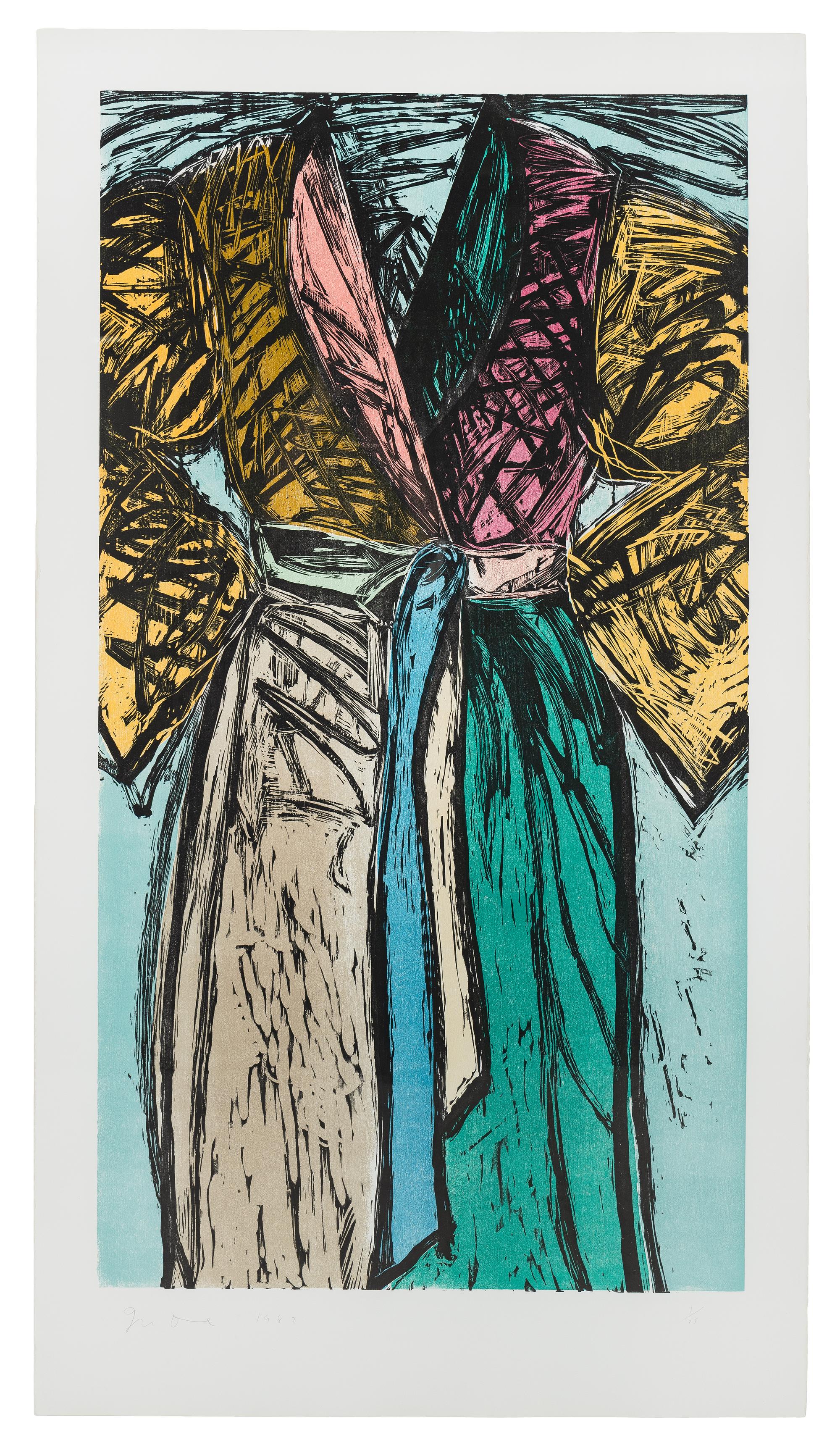 Fourteen Color Woodcut Bathrobe, 1982