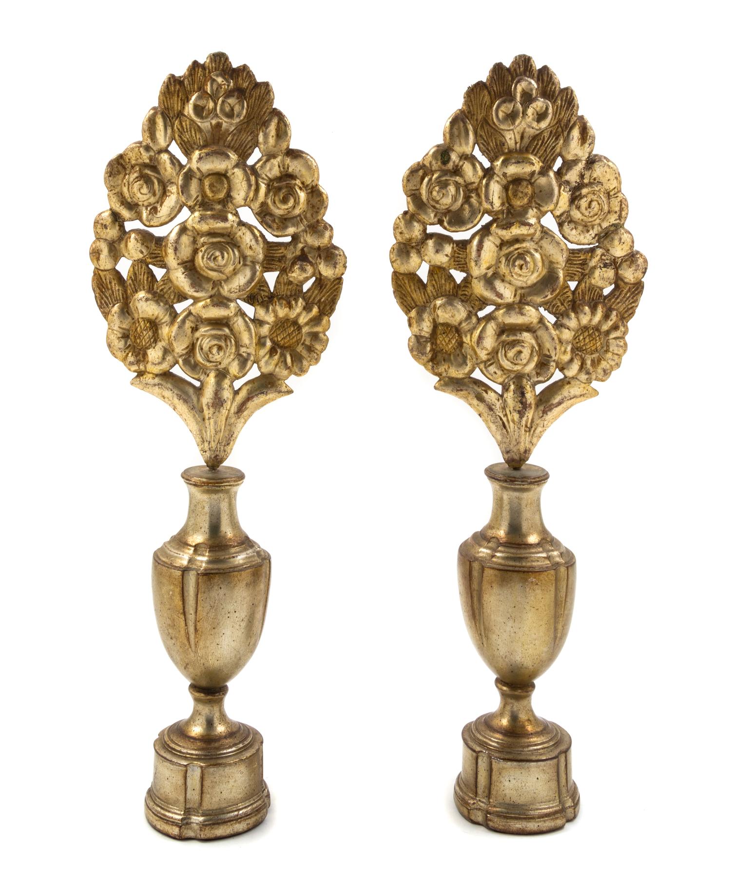A Pair of Italian Carved Ornaments Height 27 inches. — EARLY 20TH CENTURY