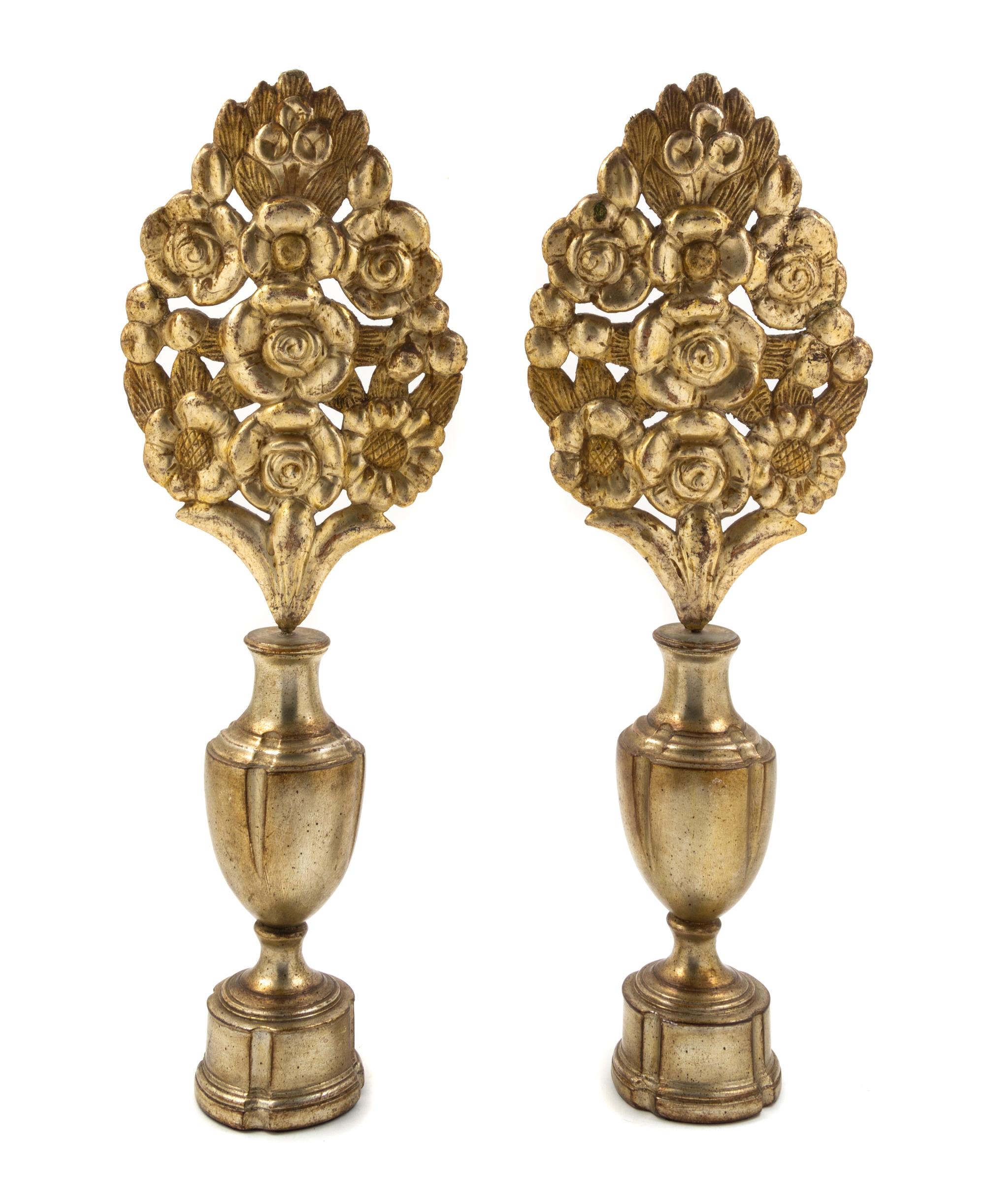 A Pair of Italian Carved Ornaments Height 27 inches. — EARLY 20TH CENTURY