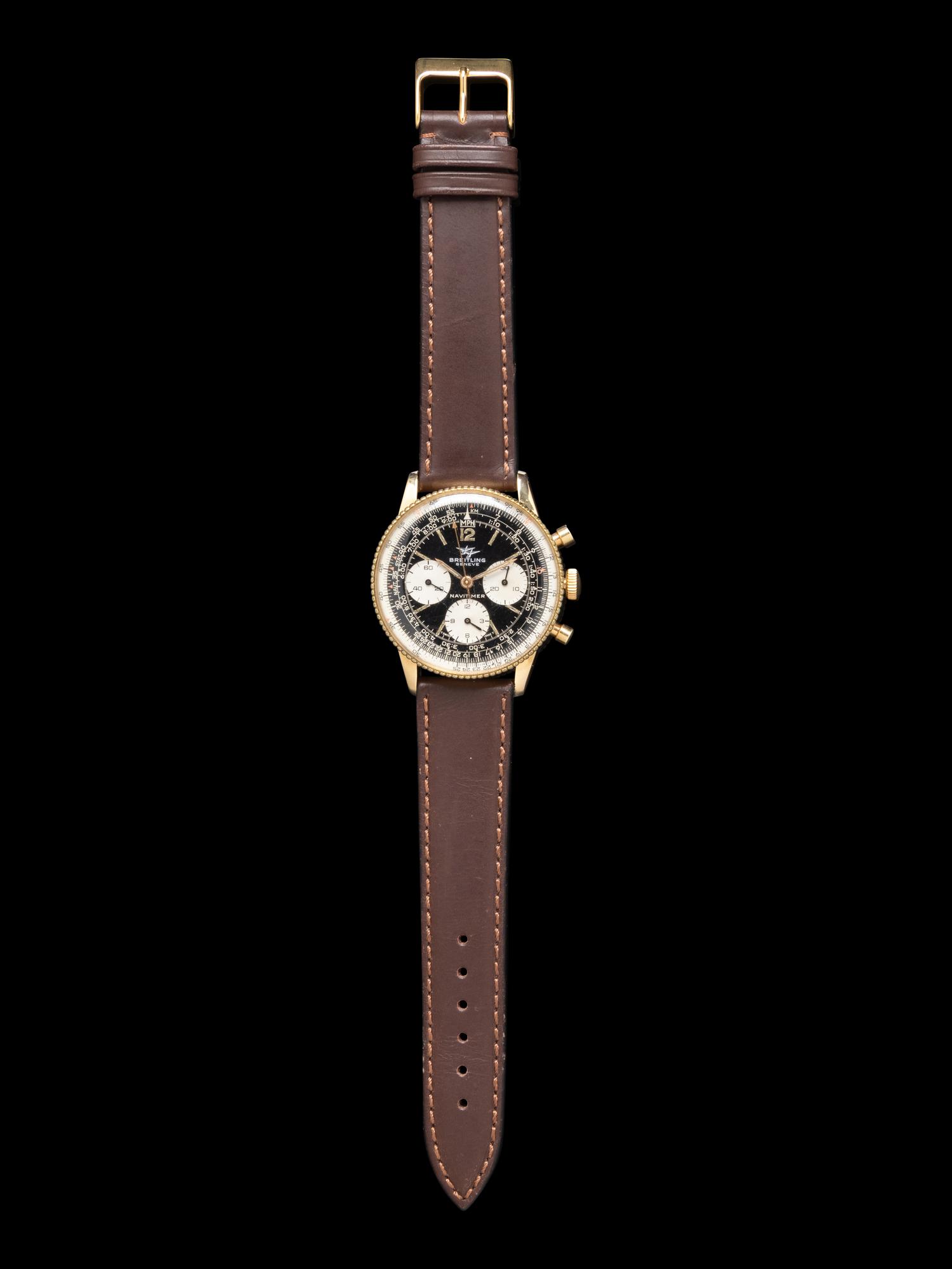 BREITLING, REF. 806 18K YELLOW GOLD 'NAVITIMER' WATCH