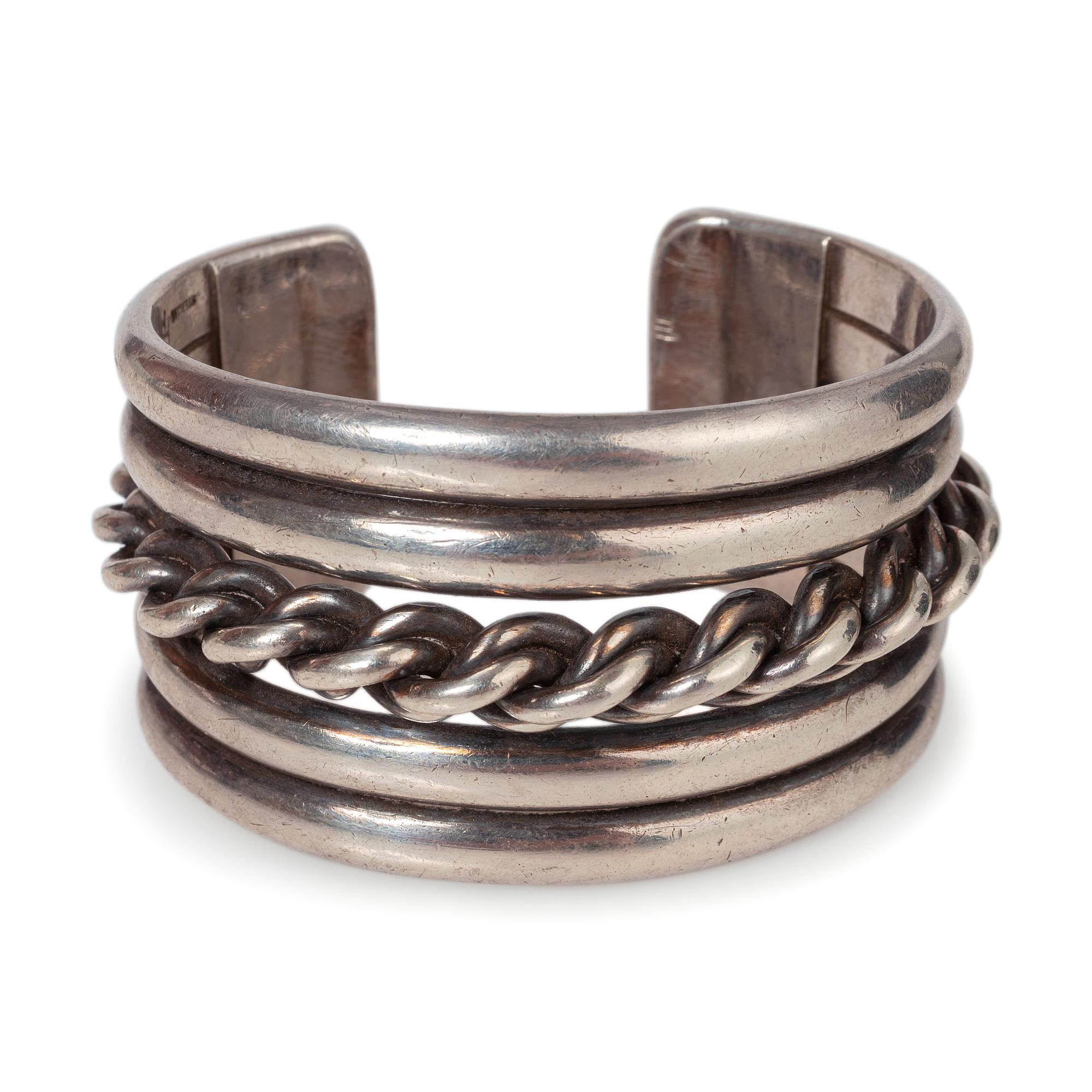 Southwestern-Style Heavy Sterling Silver Cuff Bracelet