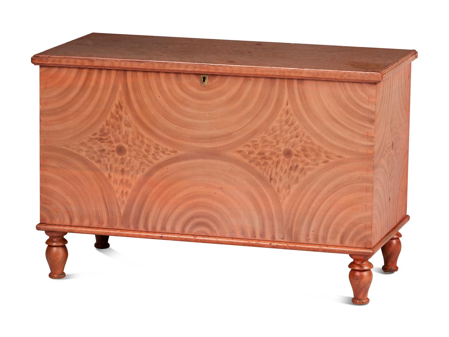 A Late Federal Grain Painted Poplar Blanket Chest