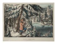 [HUNTING & SPORTING SCENES] -- CURRIER and IVES, publishers Deer Shooting. In the Northern Woods, n.d. (G.1672). -- And another copy. -- Partridge Shooting, No. 174, 1855. (G.5113). -- Partridge Shooting, 1870.(G. 5115). -- Wild Duck Shooting. On the Wing, 1870. (G.7213). -- The Rubber. "Put to His Trumps," n.d. (G.5687).