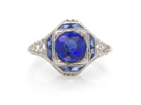 A Platinum and Sapphire Ring Mounting, 2.80 dwts.