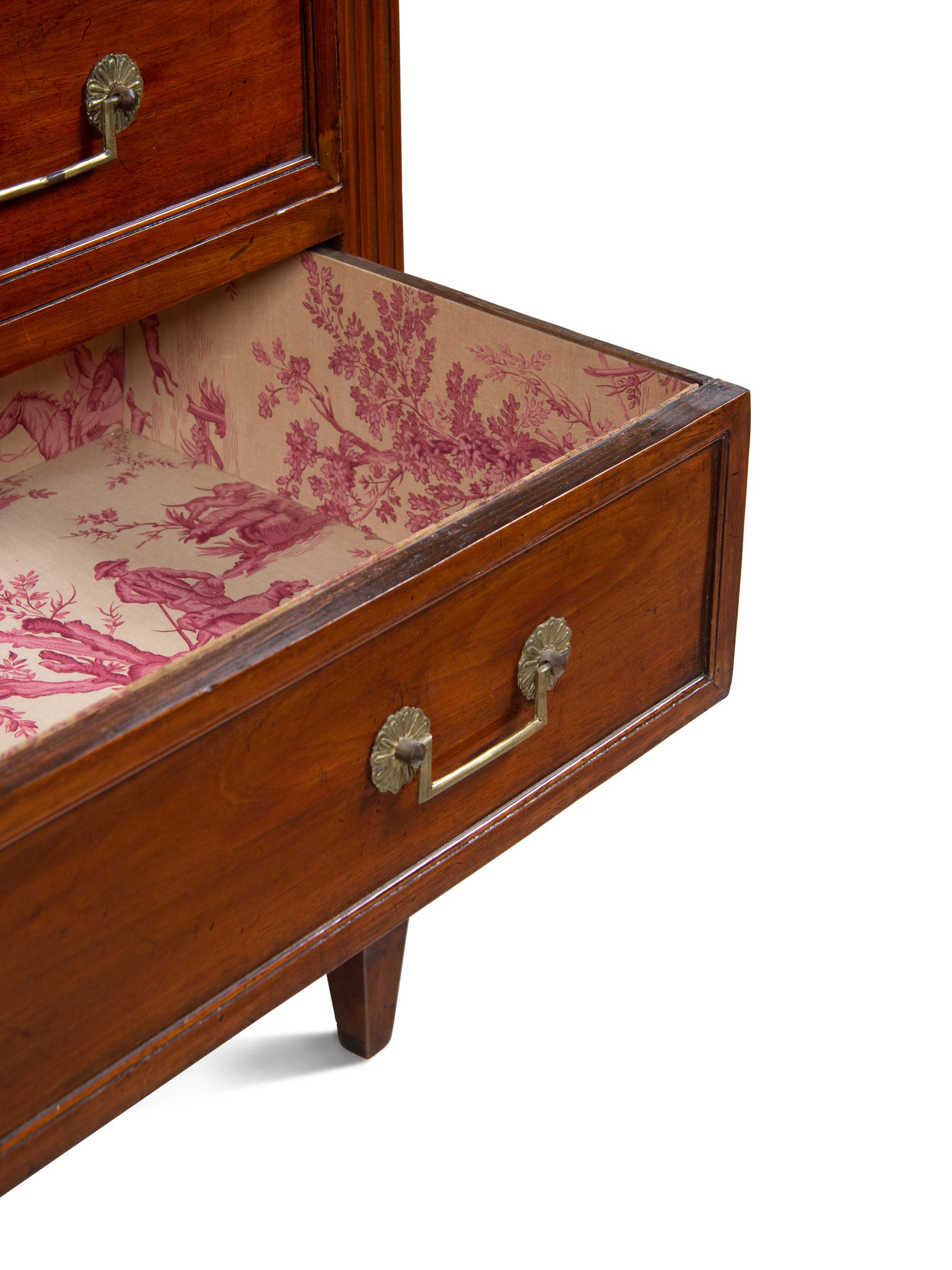 An Over-Sized Louis XVI Gilt Bronze Mounted Mahogany Semainier