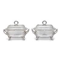 Two Impressive George III Sterling Silver Sauce Tureens
