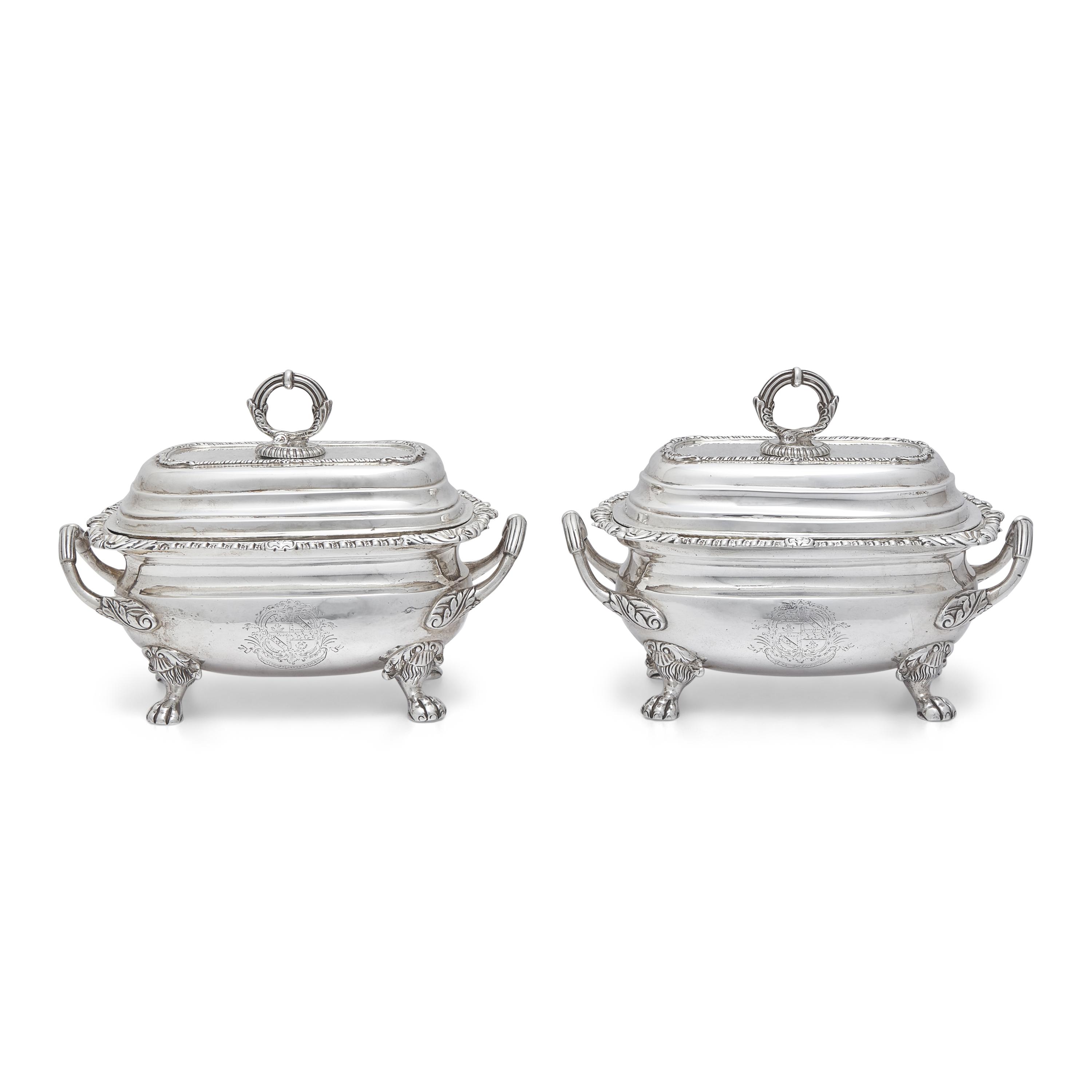 Two Impressive George III Sterling Silver Sauce Tureens