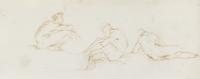 George Richmond, (British, 1809-1896), Three Studies of Seated Nudes