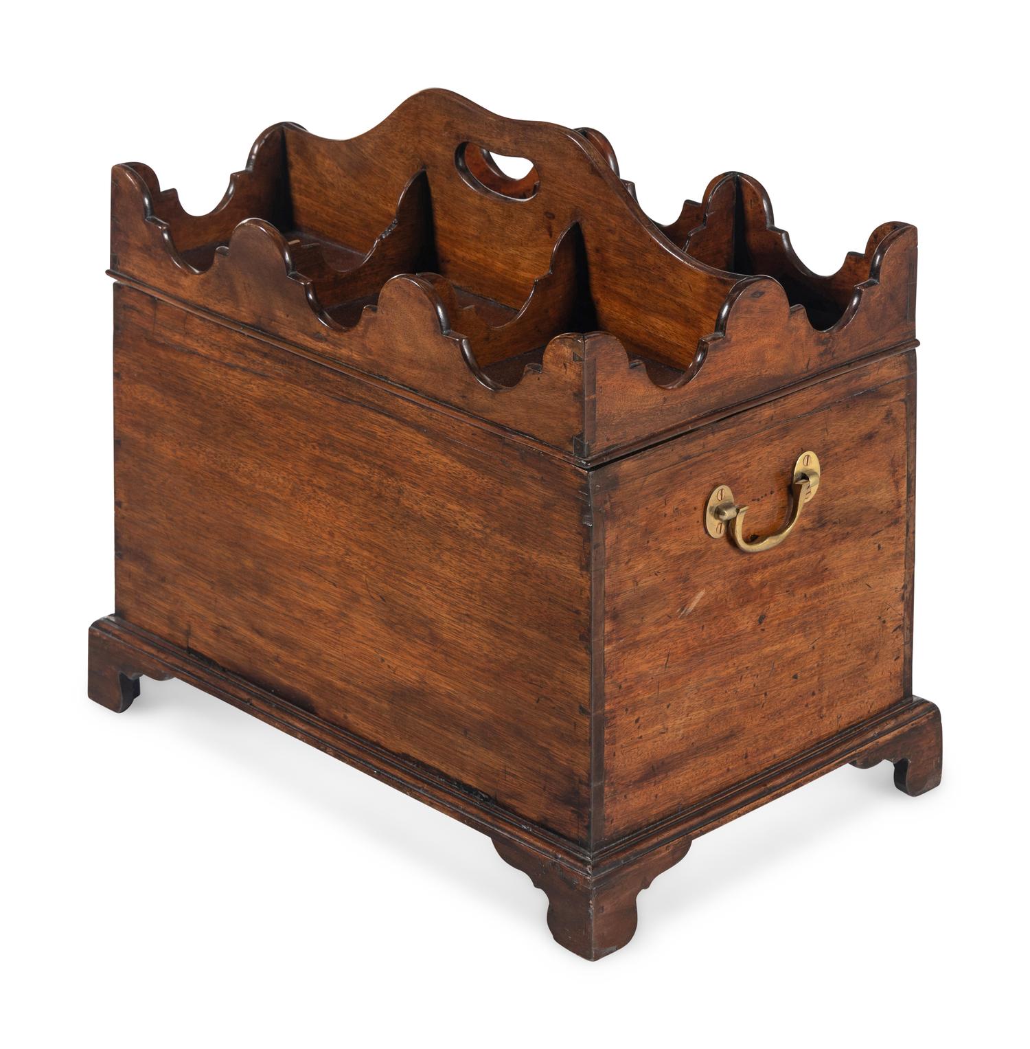 A George III Mahogany Cellarette and Bottle Caddy