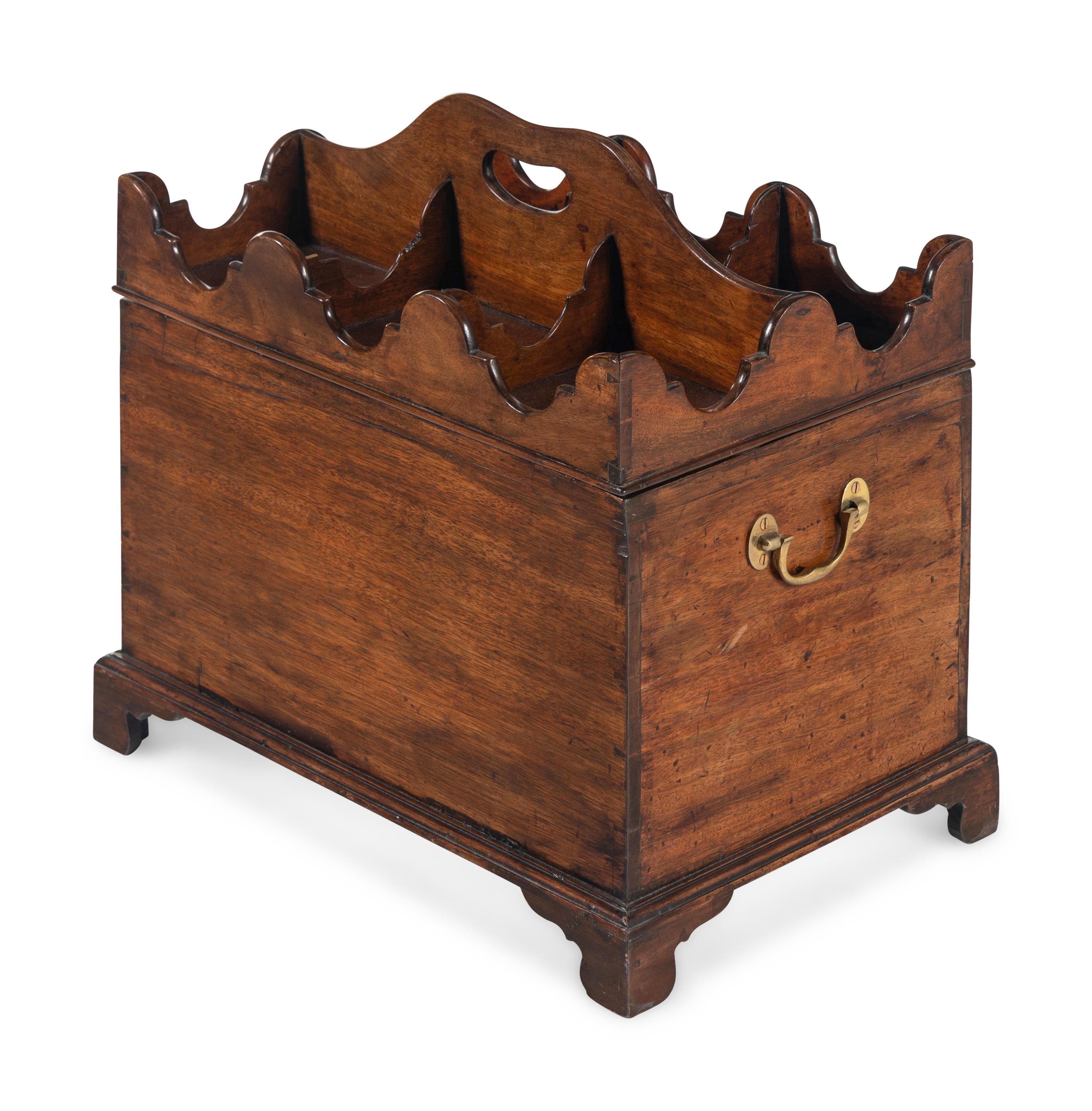 A George III Mahogany Cellarette and Bottle Caddy