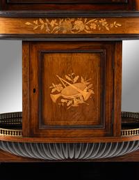 An Edwardian Part-Ebonized Rosewood and Marquetry Cabinet