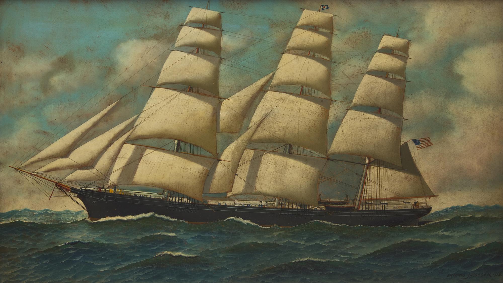 Antonio Jacobsen (Danish, 1850-1921), A Portrait of a Clipper Ship